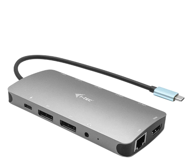 I-TEC USB-C Metal Nano Dock 2x DP 1x HDMI 4K LAN Audio PD 100W C31NANODOCKPROPD - 590183 - zdjęcie